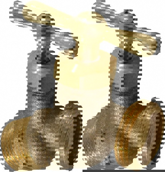 1/2 Inch Pipe, 125 psi WOG Rating, Brass Hose Bibb, Stop Valve